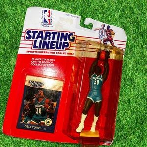 Rare Vintage 1989 Dell Curry Charlotte Hornets Starting Lineup figure